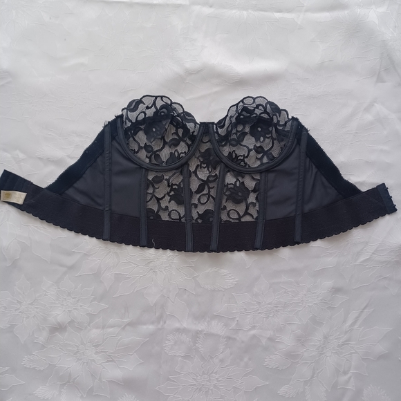 VICTORIAS SECRET GOLD LABEL VINTAGE BLACK LACE CORSET SIZE 36B - Picture 3 of 16